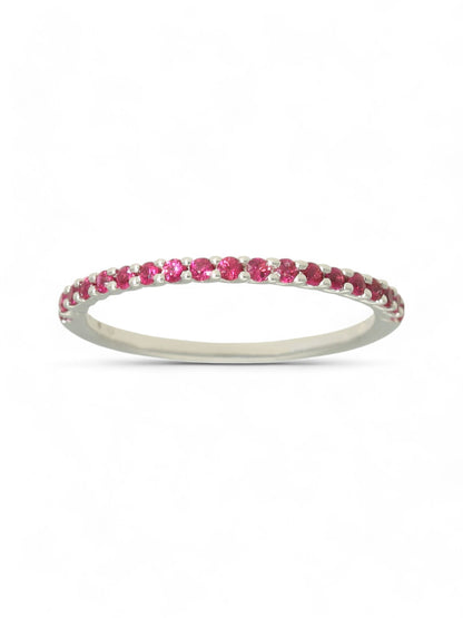 Ruby Half Eternity Ring in 9ct White Gold