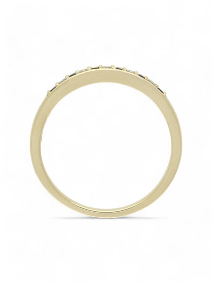 Sapphire & Diamond Half Eternity Ring in 9ct Yellow Gold