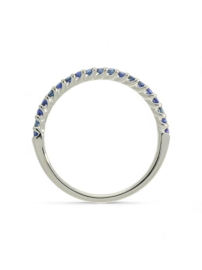 0.30ct Round Brilliant Cut Sapphire Half Eternity Ring in 9ct White Gold