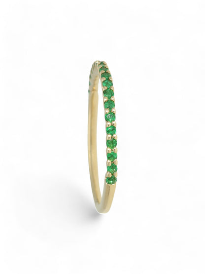 0.24ct Round Brilliant Cut Emerald Half Eternity Ring in 9ct Yellow Gold