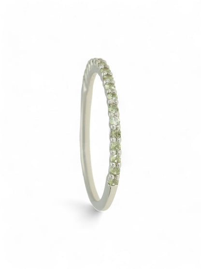 Peridot Half Eternity Ring in 9ct White Gold