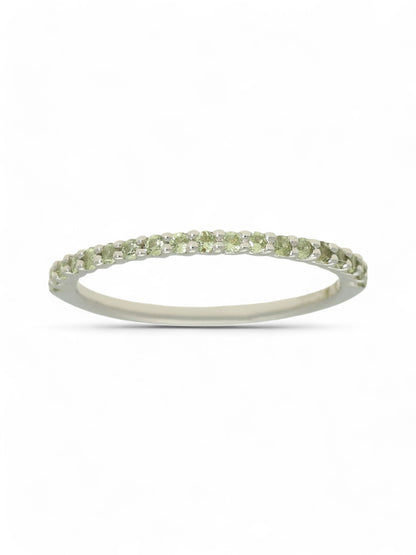 Peridot Half Eternity Ring in 9ct White Gold