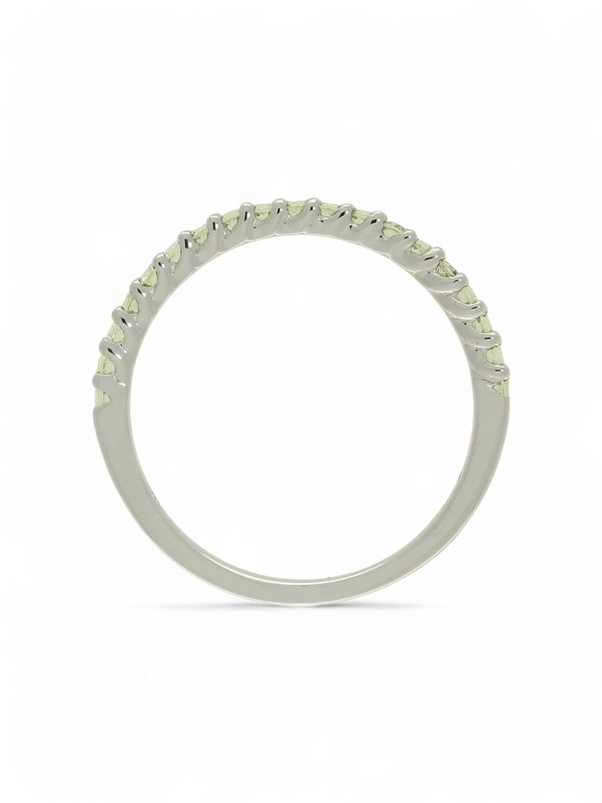 Peridot Half Eternity Ring in 9ct White Gold