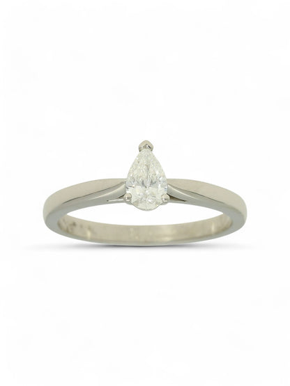 Diamond Solitaire Engagement Ring 0.30ct Pear Cut in Platinum