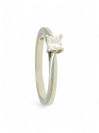 Diamond Solitaire Engagement Ring "The Grace Collection" Certificated 0.30ct Princess Cut in Platinum
