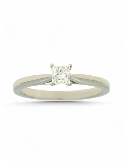 Diamond Solitaire Engagement Ring "The Grace Collection" Certificated 0.30ct Princess Cut in Platinum