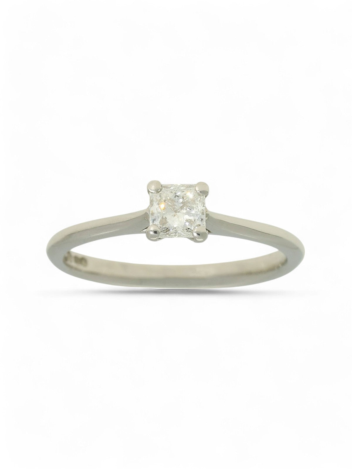 Diamond Solitaire Engagement Ring 0.40ct Princess Cut in Platinum