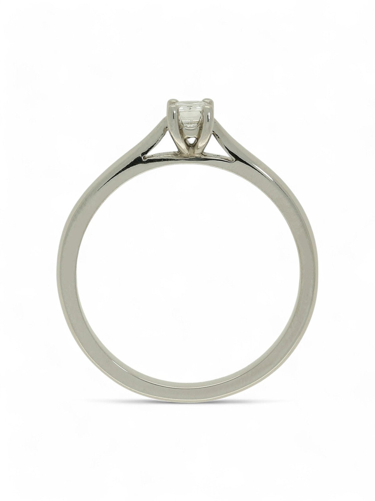 Diamond Solitaire Engagement Ring 0.26ct Emerald Cut in Platinum