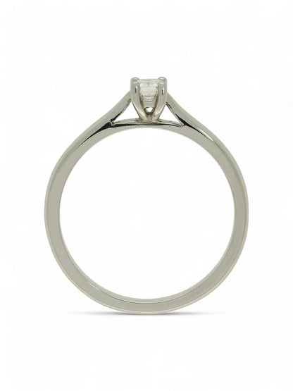 Diamond Solitaire Engagement Ring 0.26ct Emerald Cut in Platinum