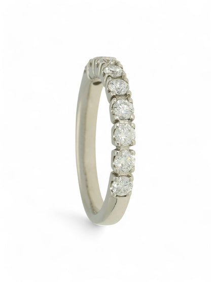 Diamond Half Eternity Ring 0.75ct Round Brilliant Cut in Platinum