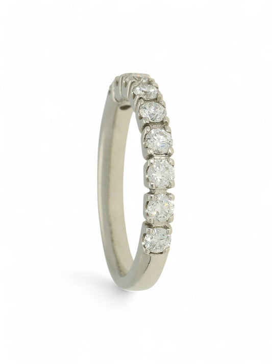 Diamond Half Eternity Ring 0.75ct Round Brilliant Cut in Platinum