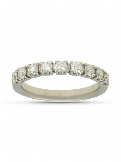 Diamond Half Eternity Ring 0.75ct Round Brilliant Cut in Platinum