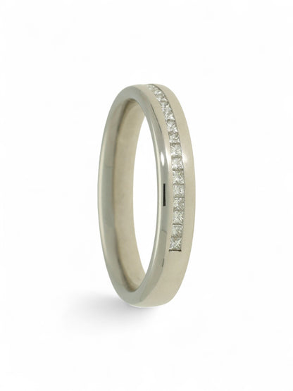 Diamond Half Eternity Ring 0.25ct Princess Cut in Platinum