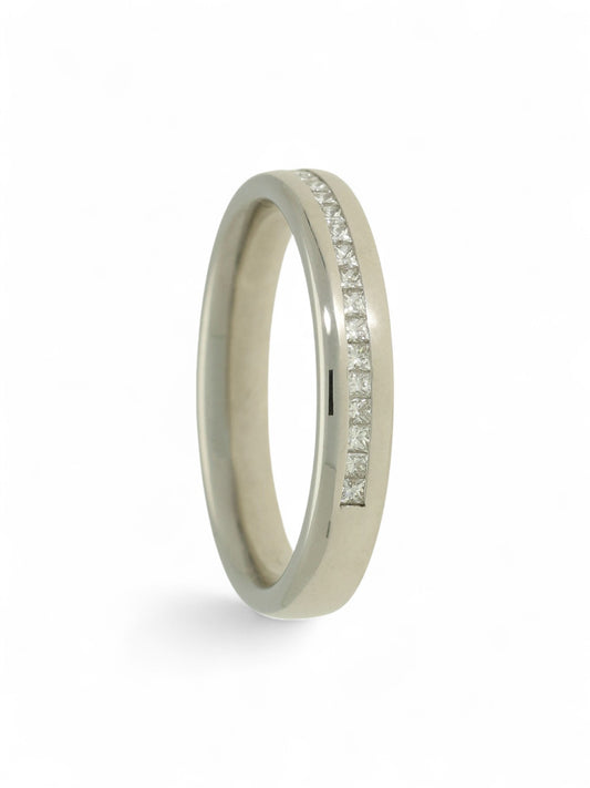 Diamond Half Eternity Ring 0.25ct Princess Cut in Platinum