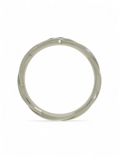 Platinum Diamond Set Wave Design Wedding Ring