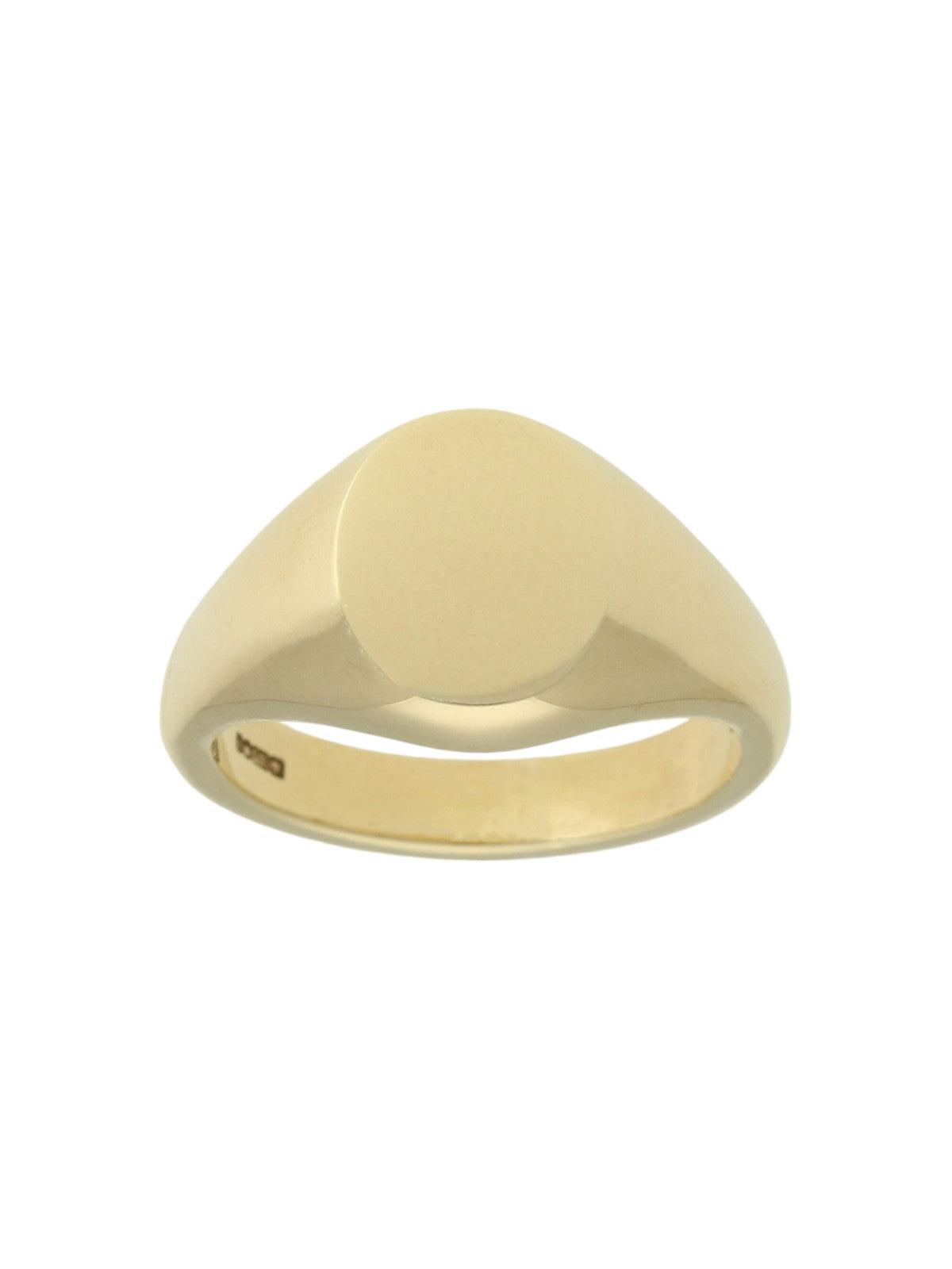 Plain Oval Signet Ring in 9ct Yellow Gold