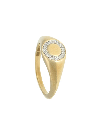 Diamond Signet Ring in 9ct Yellow Gold