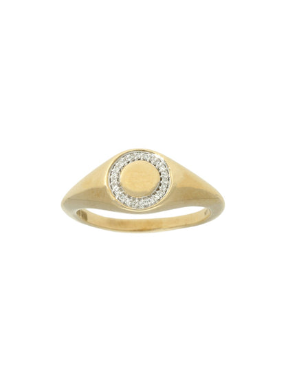 Diamond Signet Ring in 9ct Yellow Gold