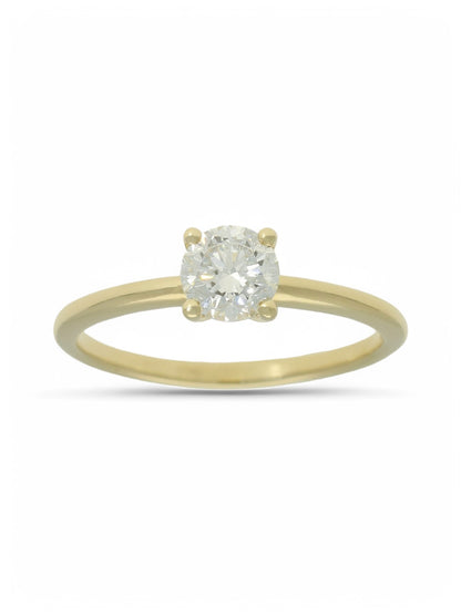 Lab Grown Diamond Solitaire Ring 0.65ct Brilliant Cut in 9ct Yellow Gold