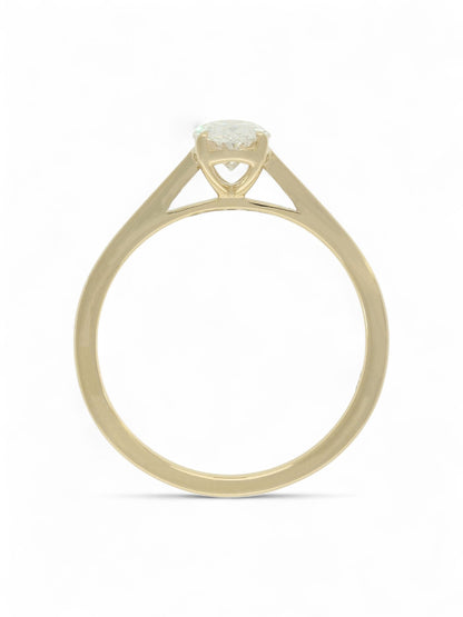 Lab Grown Diamond Solitaire Ring 0.70ct Oval Cut in 9ct Yellow Gold