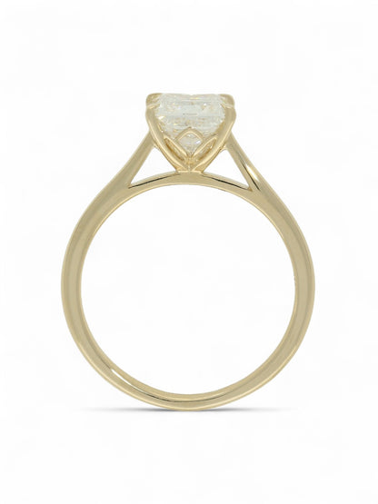 Lab Grown Diamond Solitaire Ring 1.50ct Princess Cut in 9ct Yellow Gold