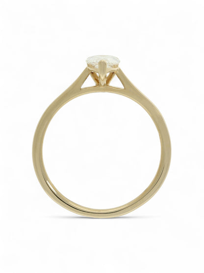 Lab Grown Diamond Solitaire Ring 0.70ct Pear Cut in 9ct Yellow Gold