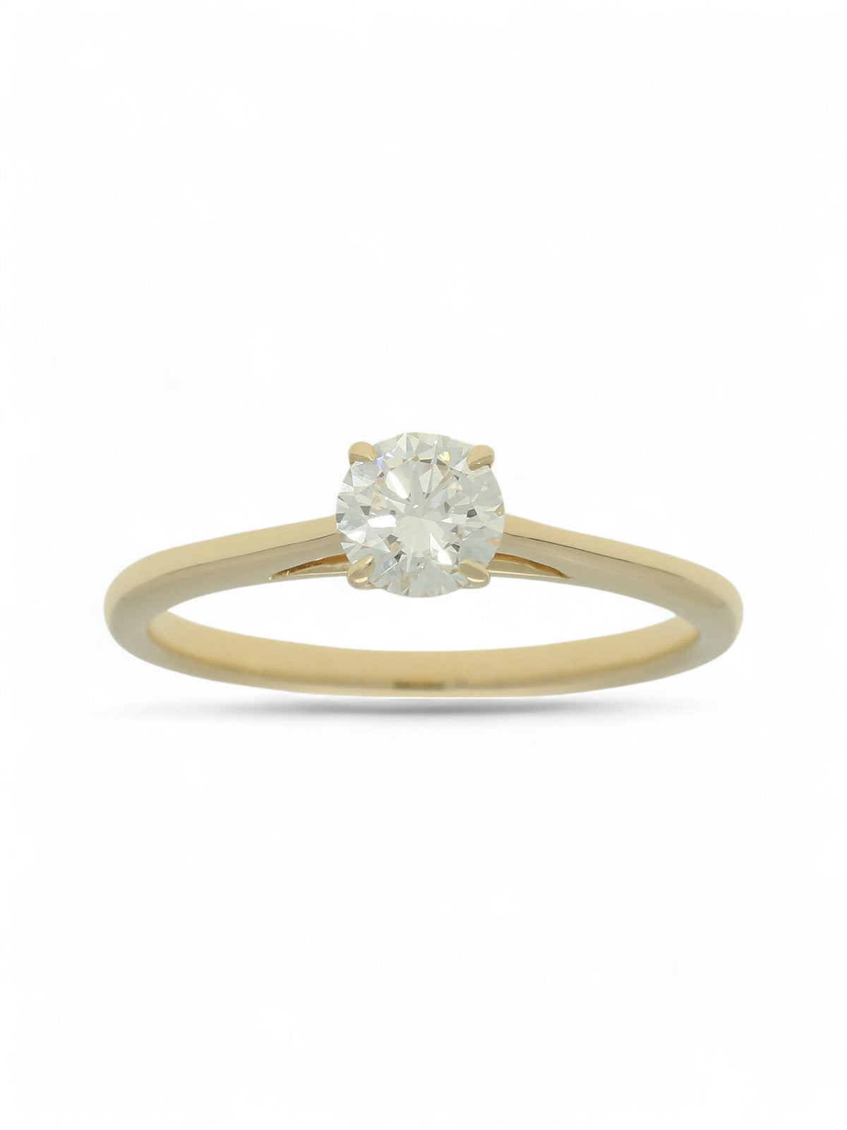 Lab Grown Diamond Solitaire Ring 0.50ct Round Brilliant Cut in 9ct Yellow Gold