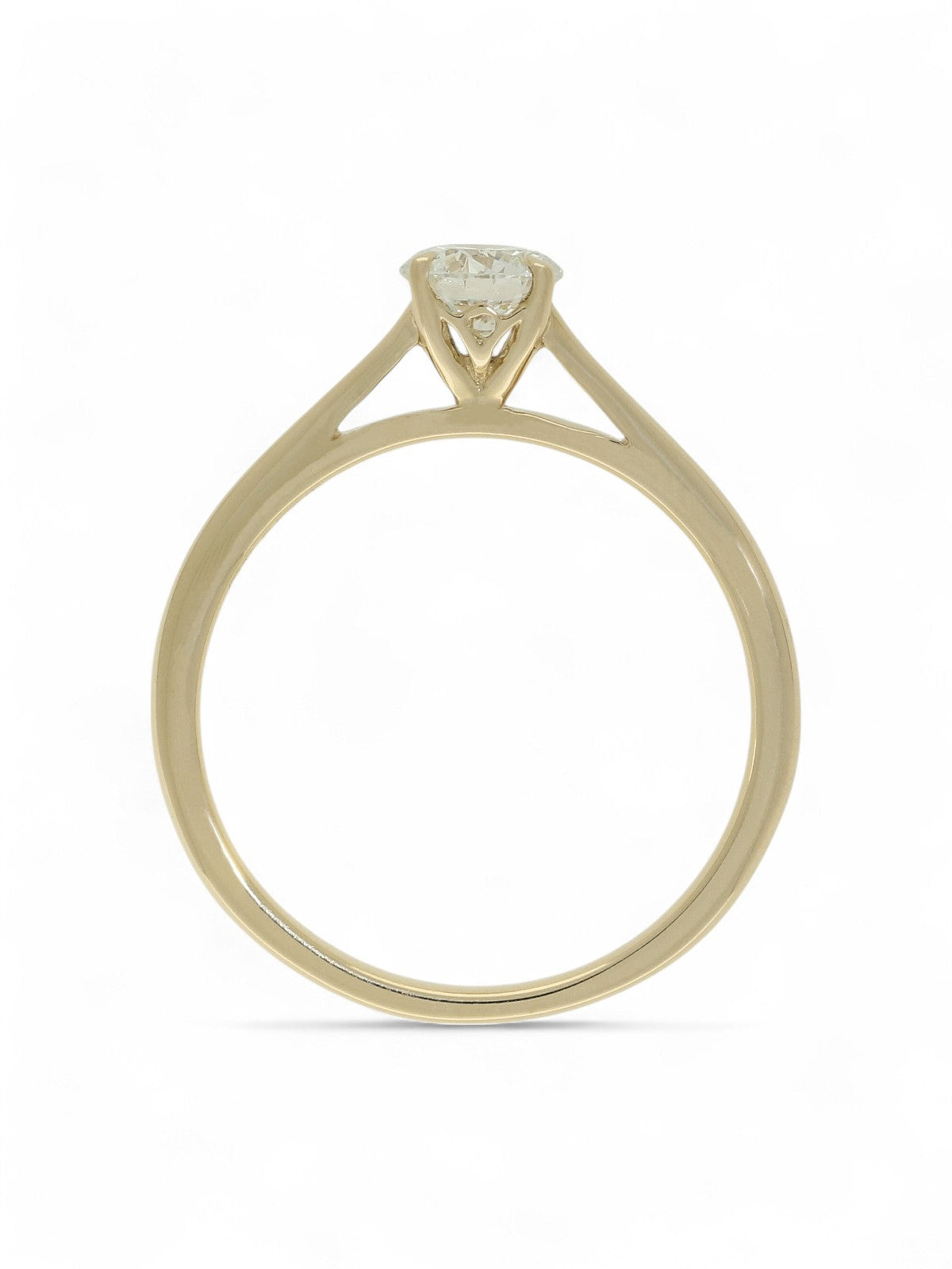 Lab Grown Diamond Solitaire Ring 0.50ct Round Brilliant Cut in 9ct Yellow Gold