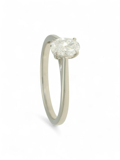 Lab Grown Diamond Solitaire Ring 0.50ct Oval Cut in Platinum