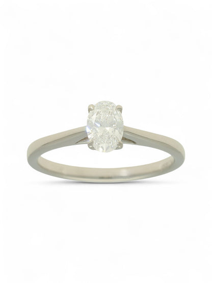 Lab Grown Diamond Solitaire Ring 0.50ct Oval Cut in Platinum