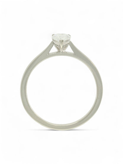 Lab Grown Diamond Solitaire Ring 0.50ct Pear Cut in Platinum