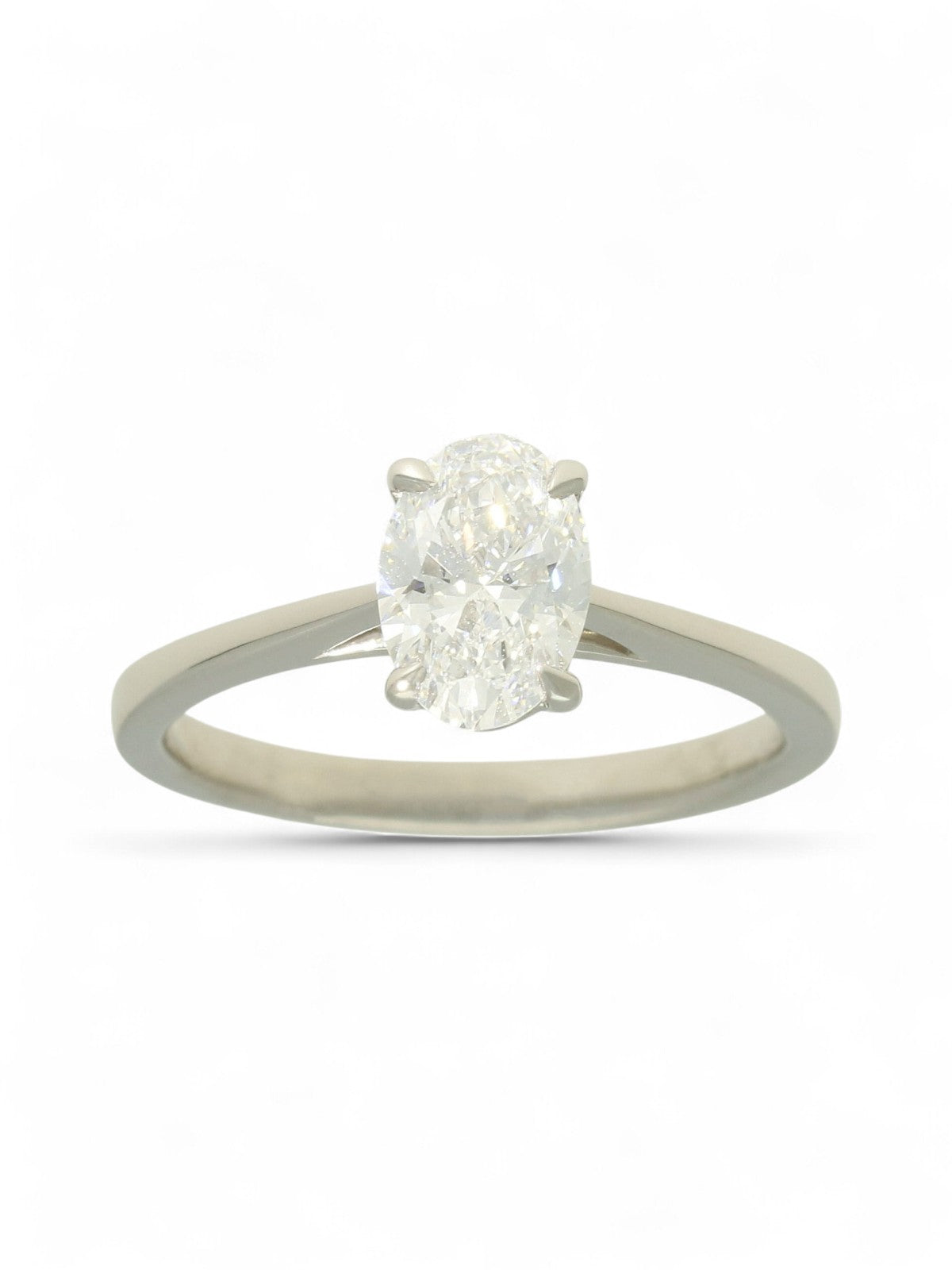 Lab Grown Diamond Solitaire Ring 1.00ct Oval Cut in Platinum