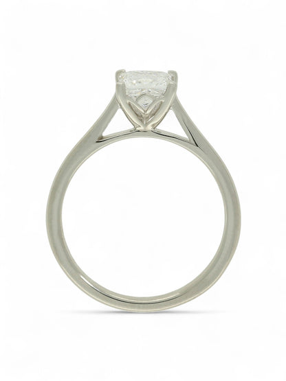 Lab Grown Diamond Solitaire Ring 1.00ct Princess Cut in Platinum