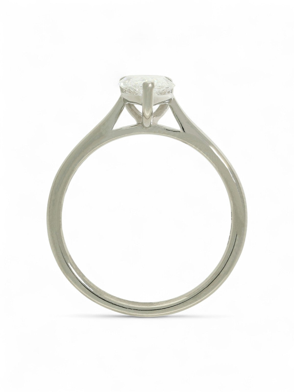Lab Grown Diamond Solitaire Ring 1.00ct Pear Cut in Platinum