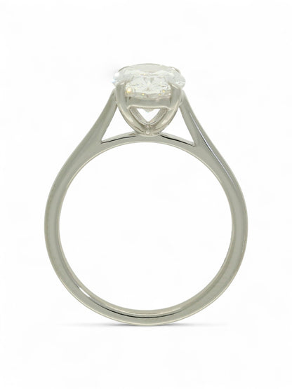 Lab Grown Diamond Solitaire Ring 2.00ct Oval Cut in Platinum