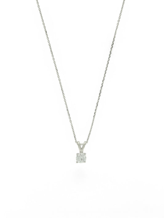 Lab Grown Diamond Pendant Approx 0.30ct Brilliant Cut in 9ct White Gold
