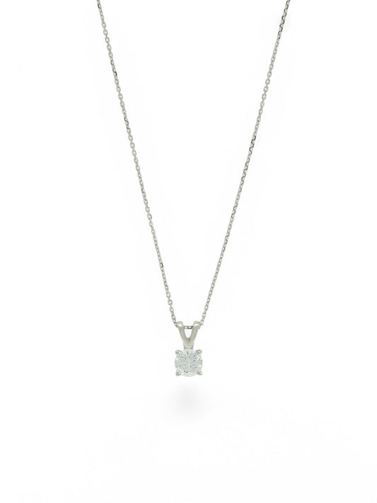 Lab Grown Diamond Pendant 0.50ct Brilliant Cut in 9ct White Gold