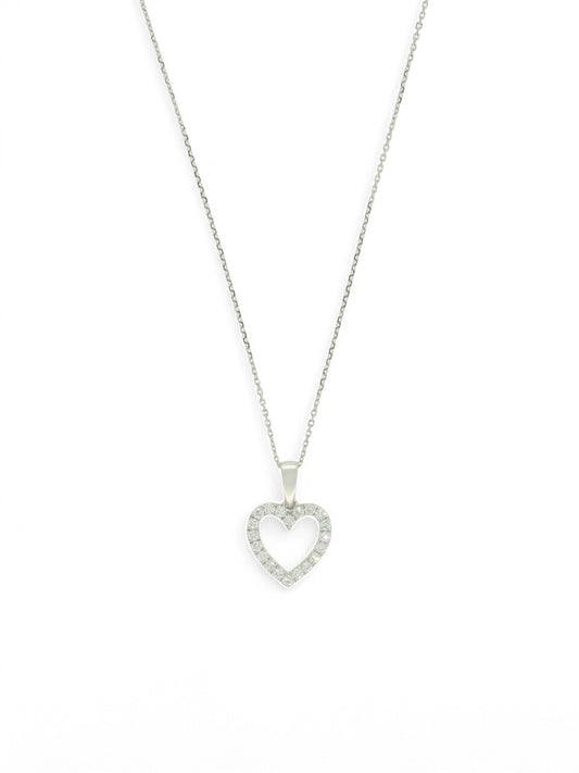 Lab Grown Diamond Heart Pendant 0.25ct Brilliant Cut in 9ct White Gold
