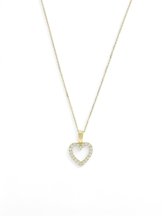 Lab Grown Diamond Heart Pendant 0.25ct Brilliant Cut in 9ct Yellow Gold
