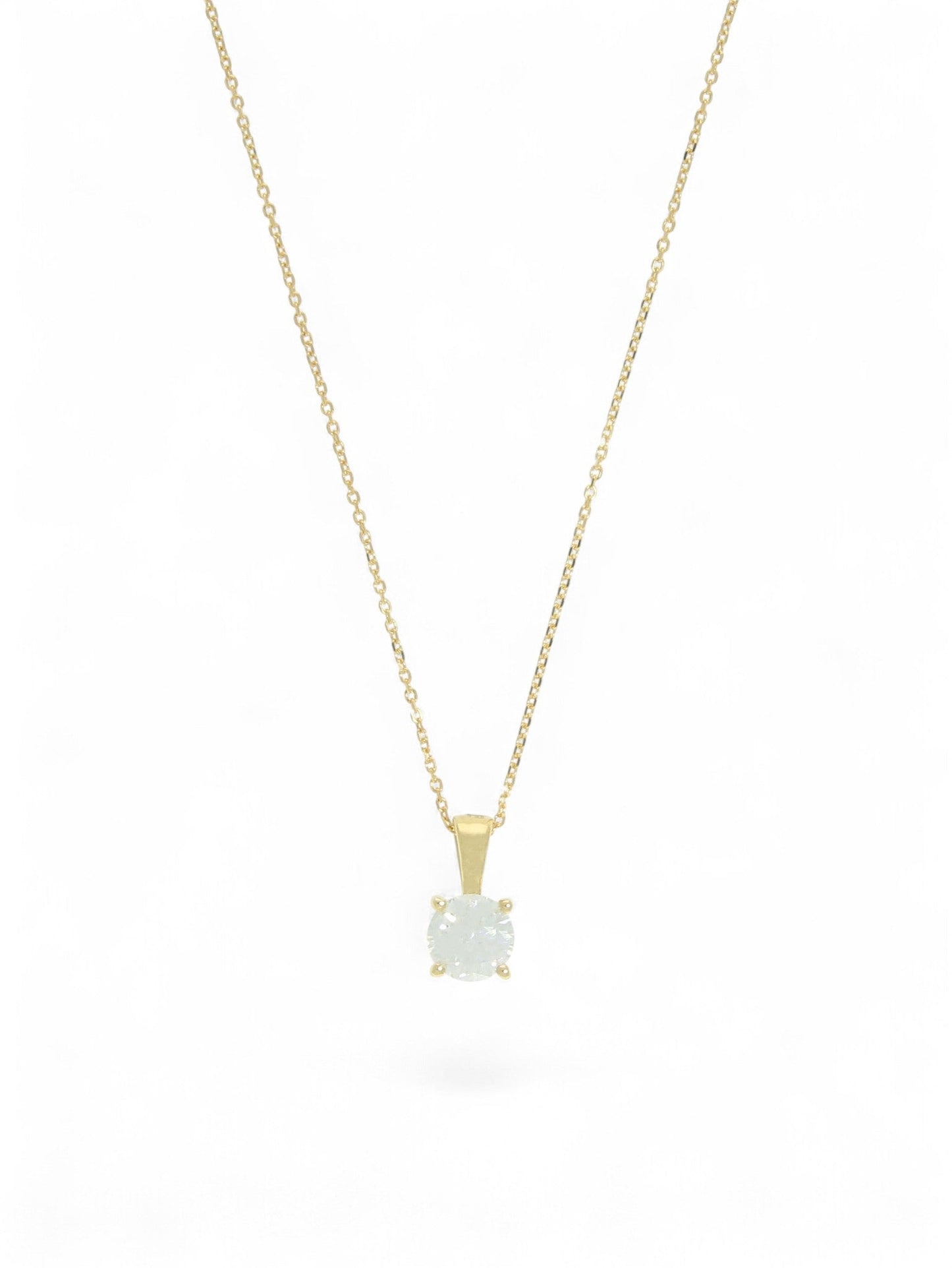 Lab Grown Diamond Solitaire Pendant 0.75ct Brilliant Cut in 9ct Yellow Gold