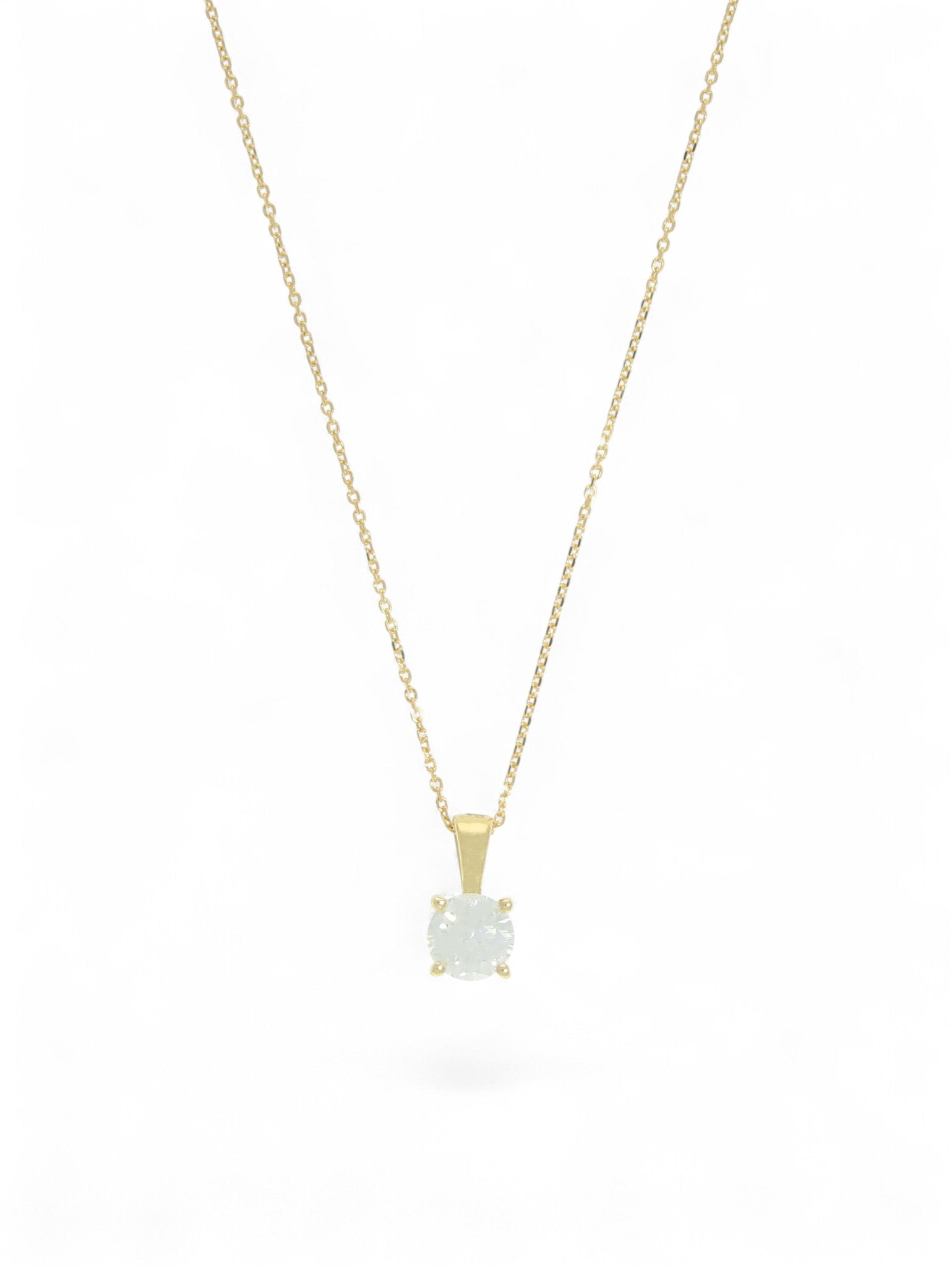 Lab Grown Diamond Solitaire Pendant 0.75ct Brilliant Cut in 9ct Yellow Gold