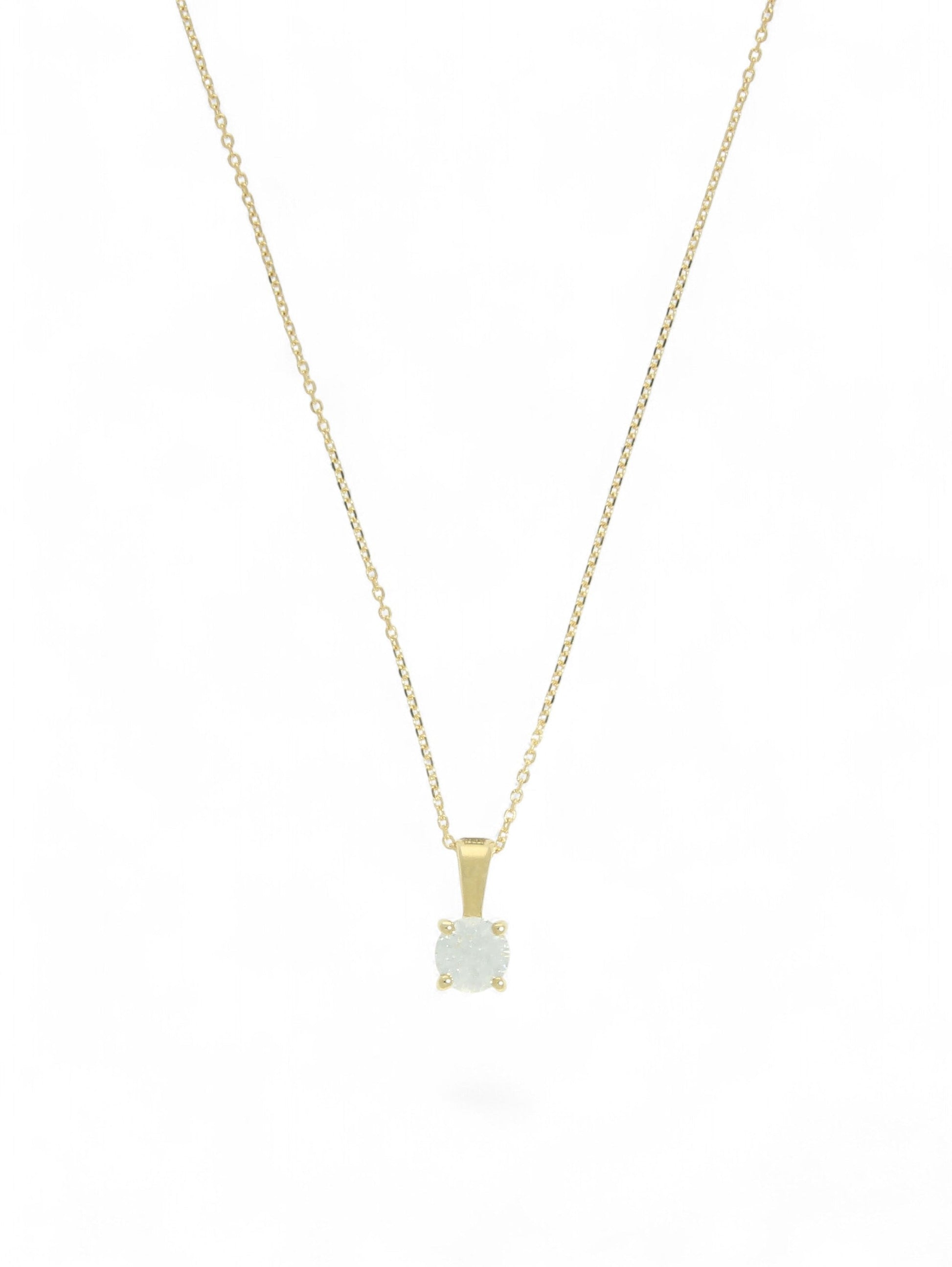 Lab Grown Diamond Solitaire Pendant 0.49ct Brilliant Cut in 9ct Yellow Gold