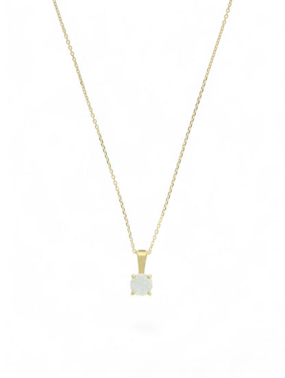 Lab Grown Diamond Solitaire Pendant 0.49ct Brilliant Cut in 9ct Yellow Gold