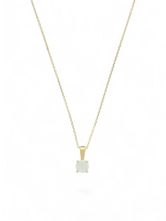 Lab Grown Diamond Solitaire Pendant 0.49ct Brilliant Cut in 9ct Yellow Gold
