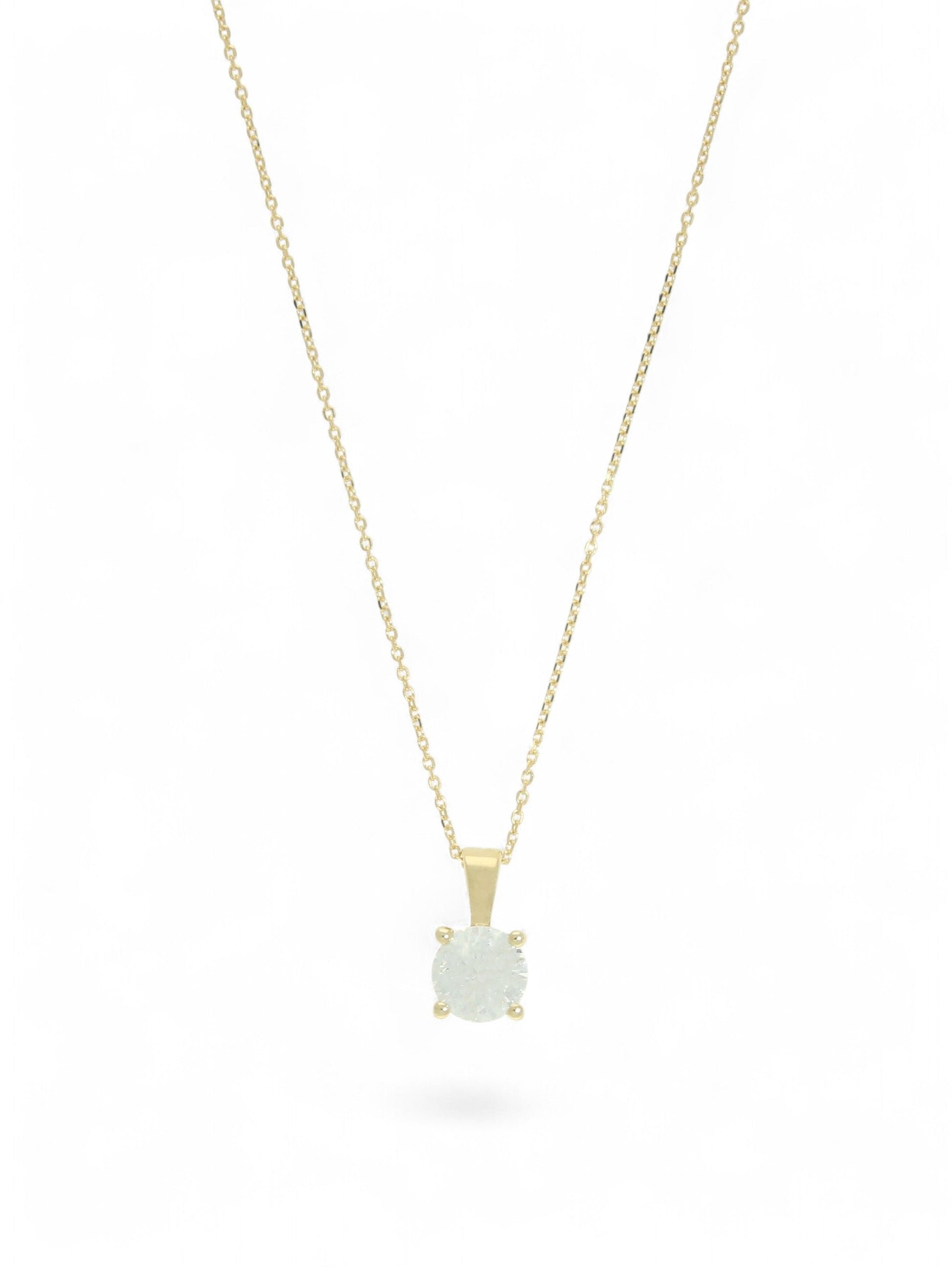 Lab Grown Diamond Solitaire Pendant 1.01ct Brilliant Cut in 9ct Yellow Gold