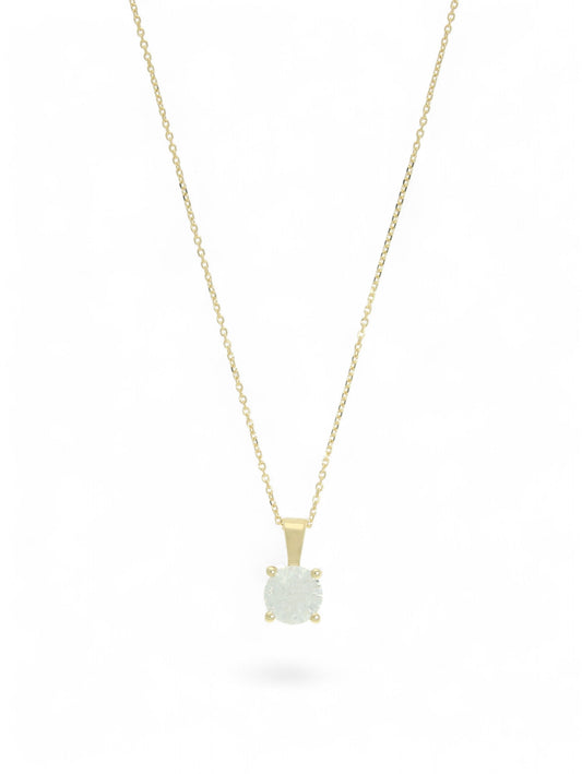 Lab Grown Diamond Solitaire Pendant 1.01ct Brilliant Cut in 9ct Yellow Gold