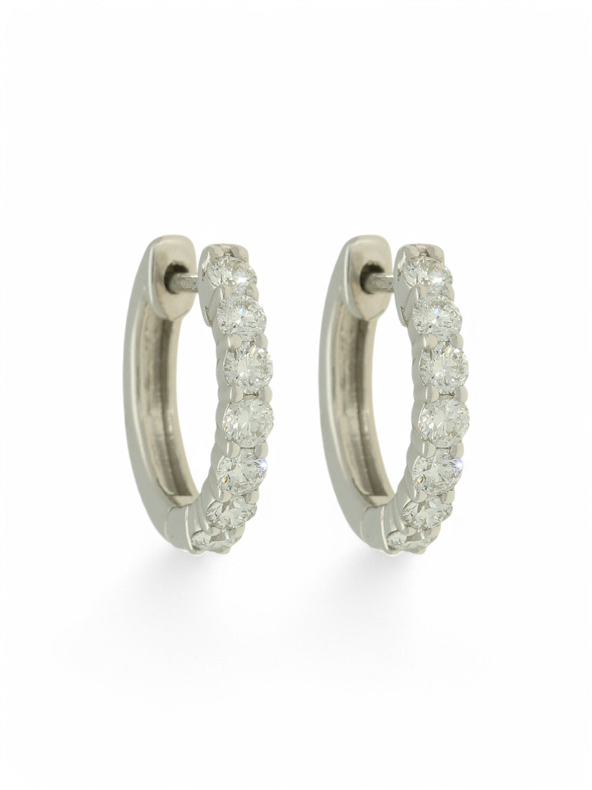 Lab Grown Diamond Hoop Earrings 0.74ct Brilliant Cut in 9ct White Gold