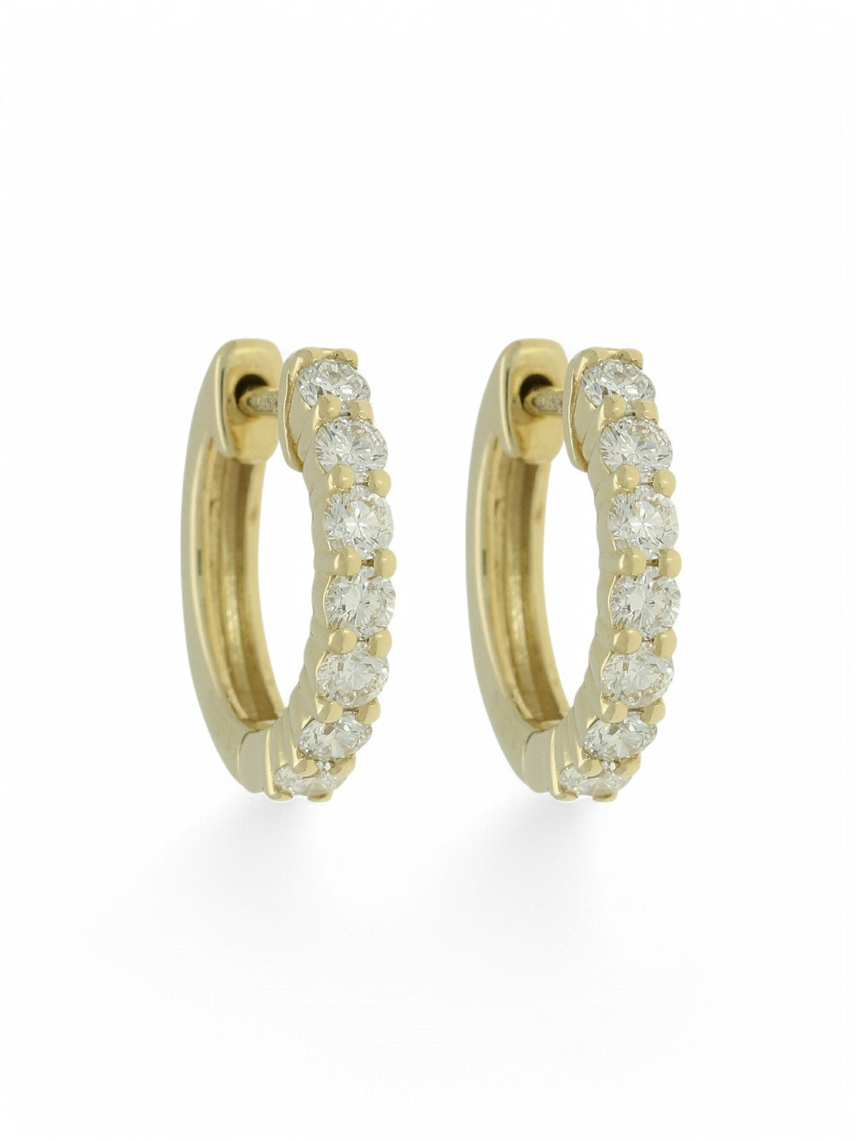 Lab Grown Diamond Hoop Earrings 0.74ct Brilliant Cut in 9ct Yellow Gold