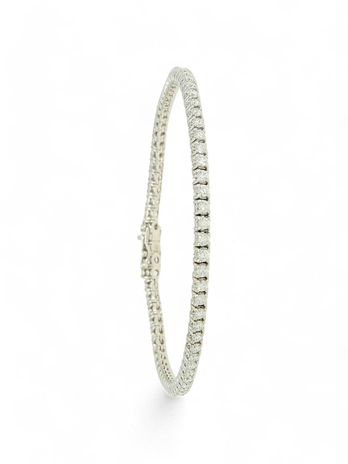 Lab Grown Diamond Bracelet 2.40ct Brilliant Cut in 9ct White Gold