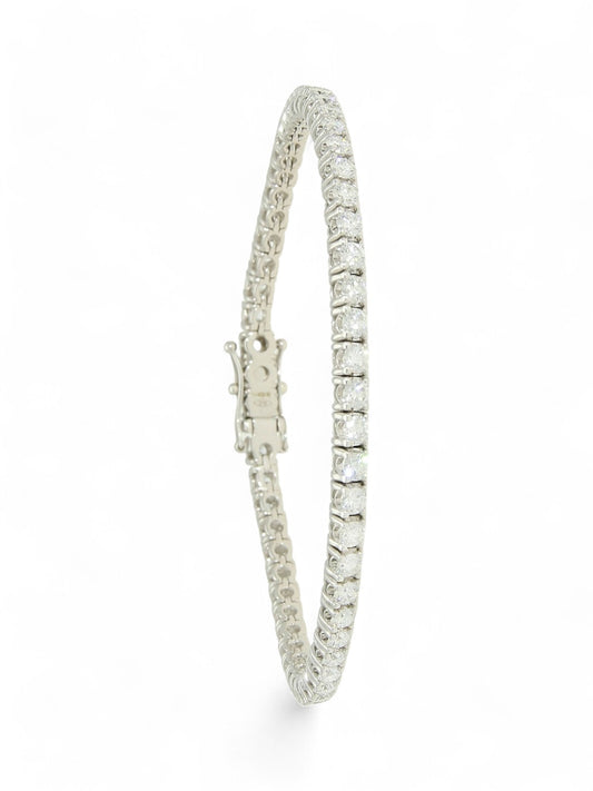 Lab Grown Diamond Bracelet 4.40ct Brilliant Cut in 9ct White Gold